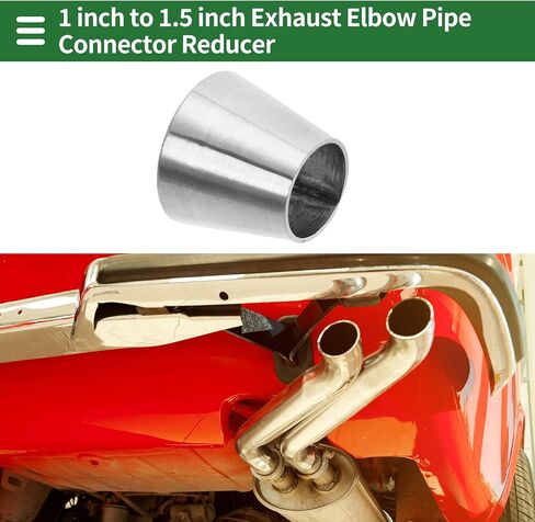 Motoforti Mandrel Exhaust Bend Elbow Concentric Reducer Car Exhaust Pipe Tubing Piping Adapter 1" OD to 1.5" OD 304 Stainless Steel Silver Tone 2 Pcs in Saudi Arabia