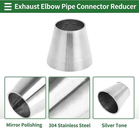 Motoforti Mandrel Exhaust Bend Elbow Concentric Reducer Car Exhaust Pipe Tubing Piping Adapter 1" OD to 1.5" OD 304 Stainless Steel Silver Tone 2 Pcs in Saudi Arabia