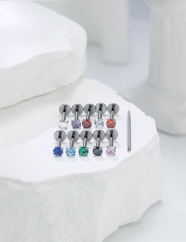 16G F136 Titanium Lip Rings Labret Jewelry Internally Threaded Monroe Lip Ring Medusa Snake Bite Piercing Jewelry Conch Tragus Forward Helix Cartilage Earring Studs Piercing Jewelry in Kuwait