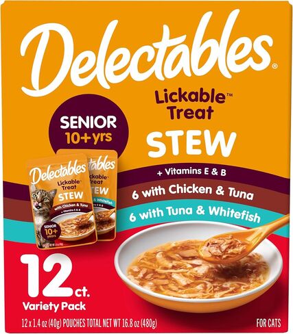Hartz Delectables Stew Senior Cat Treat Variety Pack, 12 Count in Saudi Arabia