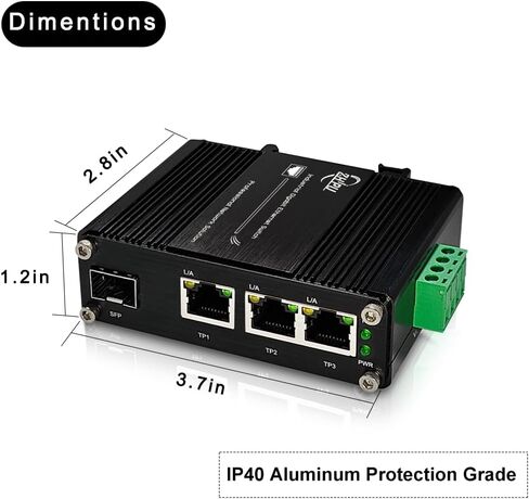 محول جيجابت إيثرنت صناعي مُدار صغير بخمسة منافذ 5 × 10/100/1000BASE-T RJ45 يدعم إدارة الويب، جودة الخدمة، سكة Vlan Din / محول شبكة ذكي سهل التركيب على الحائط in Kuwait