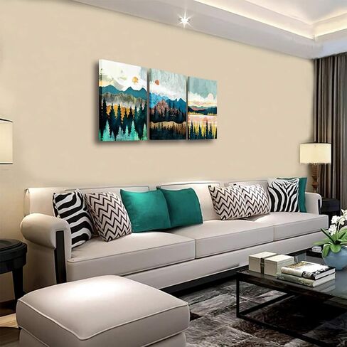 Abstract Wall Art Forest Mountain Watercolor Paintings Landscape Modern Canvas Prints Bathroom Bedroom Office Wall Decor Framed Artwork Wall Pictures Ready to Hang in Saudi Arabia