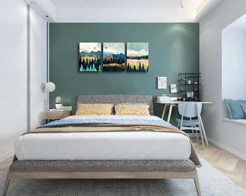 Abstract Wall Art Forest Mountain Watercolor Paintings Landscape Modern Canvas Prints Bathroom Bedroom Office Wall Decor Framed Artwork Wall Pictures Ready to Hang in Saudi Arabia