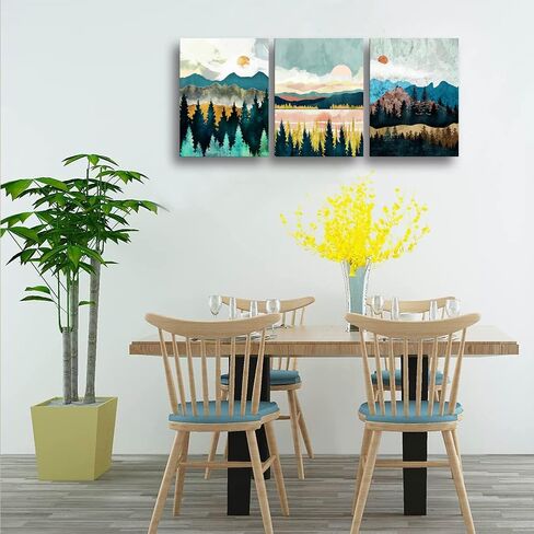 Abstract Wall Art Forest Mountain Watercolor Paintings Landscape Modern Canvas Prints Bathroom Bedroom Office Wall Decor Framed Artwork Wall Pictures Ready to Hang in Saudi Arabia