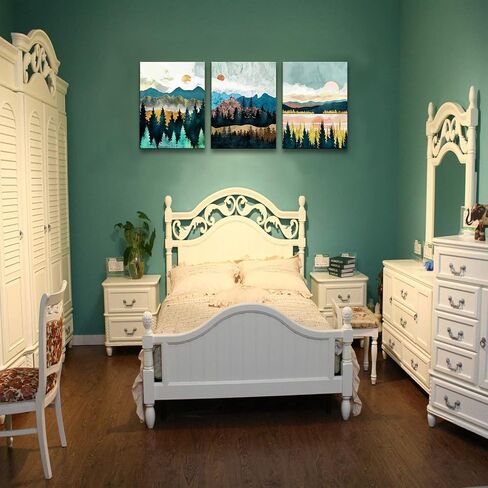 Abstract Wall Art Forest Mountain Watercolor Paintings Landscape Modern Canvas Prints Bathroom Bedroom Office Wall Decor Framed Artwork Wall Pictures Ready to Hang in Saudi Arabia