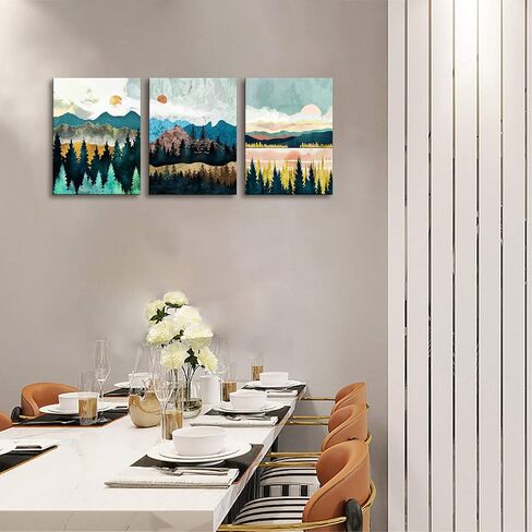Abstract Wall Art Forest Mountain Watercolor Paintings Landscape Modern Canvas Prints Bathroom Bedroom Office Wall Decor Framed Artwork Wall Pictures Ready to Hang in Saudi Arabia