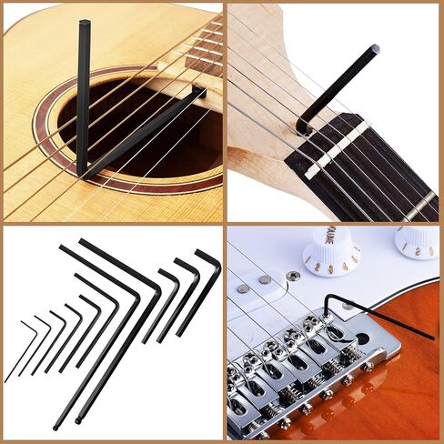 14PCS Guitar Truss Rod Allen Wrench Set, Include 6.35mm 7mm 8mm Pocket Truss Rod Hex Box Wrench and 4mm 5mm Lengthened Ball End Truss Rod Wrench for Guitar Bass Neck Bridge Nut Screw Adjustment in Saudi Arabia