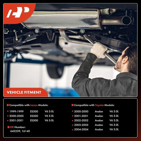 A-Premium Center Catalytic Converter Kit Direct-Fit Compatible with Toyota Avalon 2000-2004 3.0L & Lexus ES300 1999-2001 3.0L, EPA Compliant in Saudi Arabia
