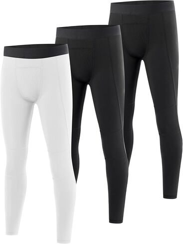 Boys Compression Pants Leggings, Quick Dry Youth Athletic Tights, Kids Basketball Base Layer for Sports Running in Saudi Arabia