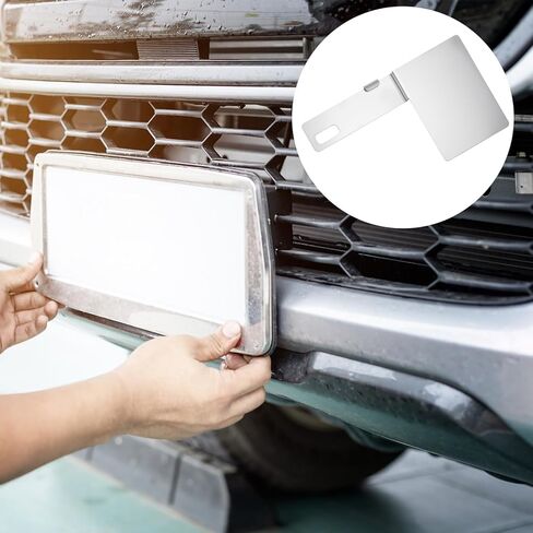 Blulu قطعتان من ملصق التحقق من سلامة ولاية هاواي من الفولاذ المقاوم للصدأ مع دعامة لوحة ترخيص بزاوية 15 درجة وفتحة واحدة عمودية لتثبيت دعامة الترخيص in Kuwait