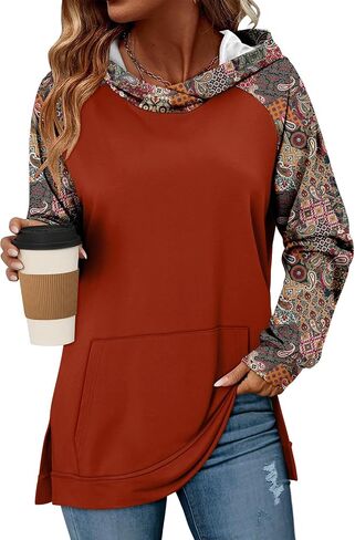 KISSMODA Womens Casual Hoodies Long Sleeve Sweatshirts Comfy Pullover Fleece Sweaters Winter Fall Outfits Fashion Clothes in Kuwait