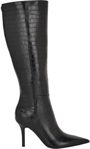 Guess Women's WAYLA Knee High Boot, Dark Brown Croco 200, 7.5 in Saudi Arabia
