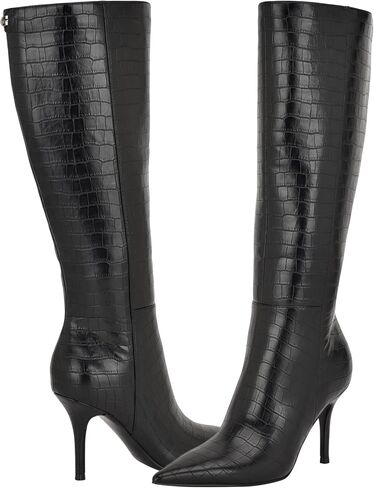 Guess Women's WAYLA Knee High Boot, Dark Brown Croco 200, 7.5 in Saudi Arabia
