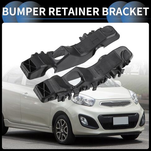 Bumper Support Bracket, Left and Right Side Front Bumper Retainer Bracket Hold Mount for Kia Picanto 2017 ABS Plastic Black, 1 Pair in Saudi Arabia