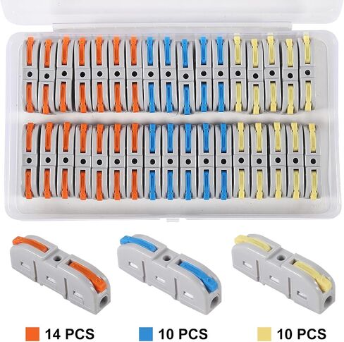 50pcs Lever Wire Connectors SPL-1 Conductor Compact Connectors Lever Connectors Nuts Electrical Connectors Wire Terminals for 28-12AWG Soft & Hard Wire Universal (SPL-1) in Saudi Arabia