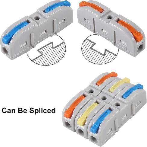50pcs Lever Wire Connectors SPL-1 Conductor Compact Connectors Lever Connectors Nuts Electrical Connectors Wire Terminals for 28-12AWG Soft & Hard Wire Universal (SPL-1) in Saudi Arabia