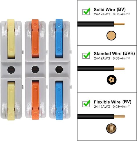 50pcs Lever Wire Connectors SPL-1 Conductor Compact Connectors Lever Connectors Nuts Electrical Connectors Wire Terminals for 28-12AWG Soft & Hard Wire Universal (SPL-1) in Saudi Arabia