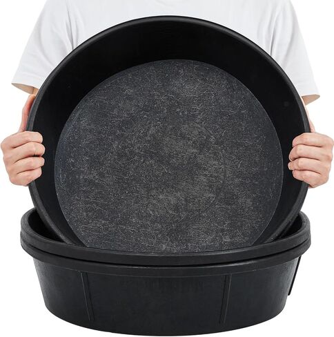 Sadnyy 5 Pcs Rubber Feed Pan 3 Gallon Rubber Tub Large Utility Feed Bucket for Dogs Goats Horses Chicken Dust Bath Container Animal Feeding, 17.1 x 4.3 Inch in Kuwait