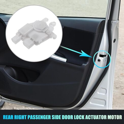 X AUTOHAUX بديل محرك قفل الباب الخلفي الأيمن للراكب الجانبي لسيارة Honda Odyssey LX 2005-2010 5 أبواب جانبية قفل الباب مزلاج الباب رقم 72623-SHJ-A01 أبيض in Saudi Arabia