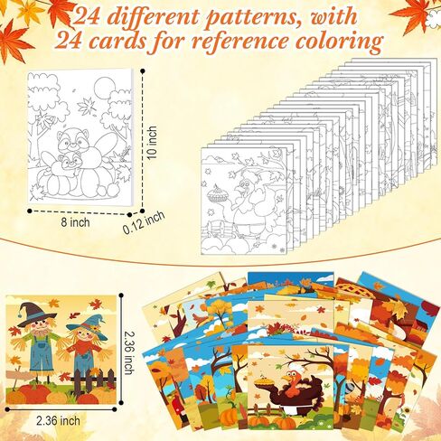 Sherr 24 Pcs Pre Drawn Canvas for Painting Adult Pre Printed Canvas Bulk Sip and Paint Kit Stretched Panels Paint Set for Theme Painting Night Party Favor (Autumn Halloween,8 x 10 Inch) in Kuwait