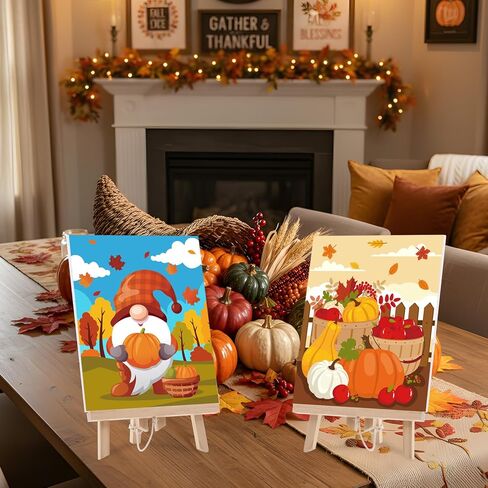 Sherr 24 Pcs Pre Drawn Canvas for Painting Adult Pre Printed Canvas Bulk Sip and Paint Kit Stretched Panels Paint Set for Theme Painting Night Party Favor (Autumn Halloween,8 x 10 Inch) in Kuwait