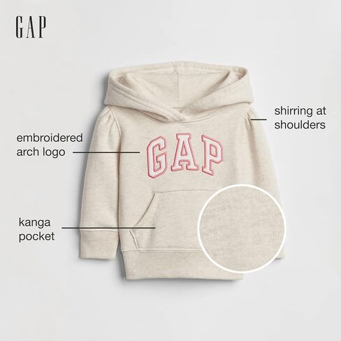 GAP baby-girls Playtime Favorites Logo Pullover Hoodie Hooded Sweatshirt in Saudi Arabia