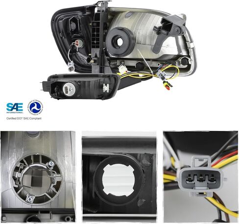 AKKON - Fits 2001-2004 Toyota Tacoma Black Headlights Pair w/LED Greeting Lamp Switchback DRL Sequential Turn Signal in Saudi Arabia