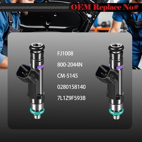 حاقن الوقود 0280158140 مجموعة من 8 قطع متوافقة مع Ford Expedition 2007-2008، لحاقن السيارات Lincoln Navigator 2007-2008 FJ1008 in Saudi Arabia