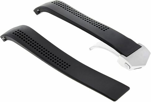 حزام مطاطي Ewatchparts 22 مم متوافق مع تاغ هوير كاريرا كاليبر 16، 17، 36، Cav551B أسود in Saudi Arabia