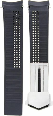 حزام مطاطي Ewatchparts 22 مم متوافق مع تاغ هوير كاريرا كاليبر 16، 17، 36، Cav551B أسود in Saudi Arabia