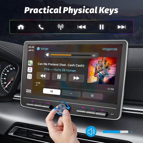 Android Car Stereo Radio for Dodge Ram 1500 2500 3500 2013-2018 with Wireless Carplay Wireless Android Auto, 8 Core 9 Inch Touchscreen Head Unit with Bluetooth/WiFi/DPS/EQ Backup Camera(2+32G) in Kuwait