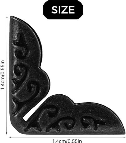 200PCS Vintage Book Corner Protector Metal，Corner Cover for Scrapbook，Protector File Folder Corner，Decorative Protector for Scrapbook Album Men，for Crafting Scrapbooking Photo Angle Book Cover Menus in Kuwait