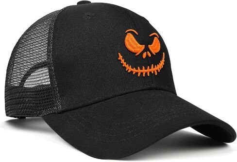 Halloween Hat, Baseball Cap for Men Women,Black Trucker Hats Adjustable in Saudi Arabia