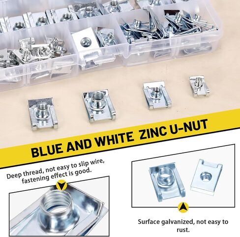 50Pcs M4 M5 M6 M8 M10 Auto Car U-Clip, Automotive U Nut Clips U-Style Clip-On Nuts U Fastener Clips U Clip Nuts for Engine Fender Bumper Dash Door Panel Interior, Carbon Steel in Saudi Arabia