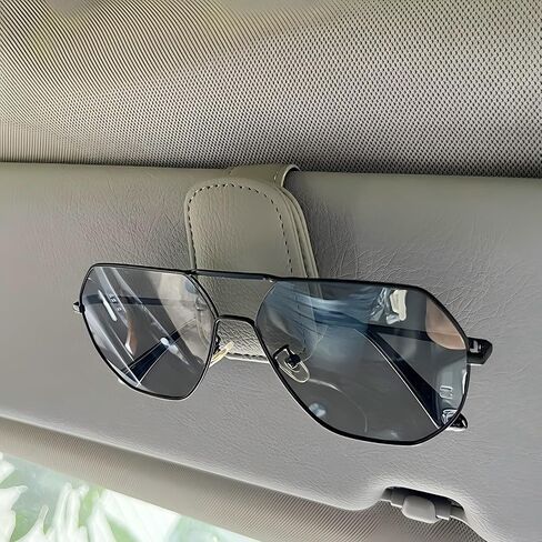 Car Glasses Clip Glasses Holder Sunglasses Car Sunglasses Clip Multifunctional Card Clip Storage Clip,Grey in Saudi Arabia