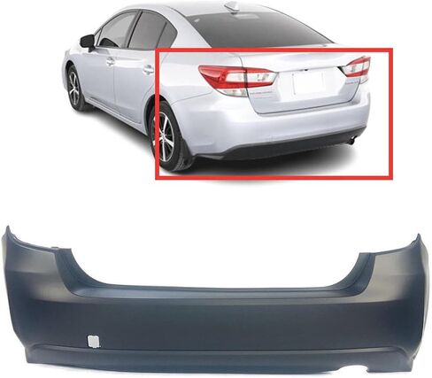 FitParts Compatible With Rear Bumper Cover 2017 2018 2019 2020 Subaru Impreza Limited Touring Sport Sedan 17 18 19 20. New, Primed and Ready for Paint. W/o Parking Aid Sensor Holes. in Saudi Arabia