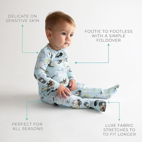 Posh Peanut Convertible Baby Sleepers - Footless Baby Pajamas with 2 Way Zipper for Easy Diaper Changes (Newborn/0-3 Months) Sharks in Saudi Arabia