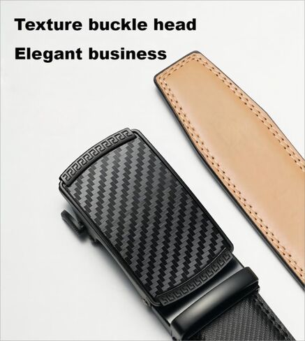 Men's Premium Leather Dress Belt – Black Adjustable Strap with Click Lock Buckle for Formal & Casual Wear | Business in Saudi Arabia