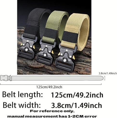 Men's Adjustable Canvas Belt with Embossed Detail Buckle One Size Fits Most, Durable Casual Belt for Fashion Jeans in Saudi Arabia