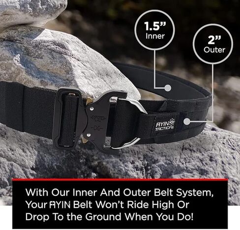 AYIN TACTICAL Quick Release Rigger MOLLE Belt - 1.5 inch Inner & 2 inch Outer Range Tactical Heavy Duty in Saudi Arabia
