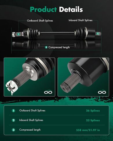 SCITOO 2203844 Front Left Right CV Axle Fits 2015 For Polaris Scrambler 850 2014-2015 For Scrambler XP 1000 2013-2015 For Scrambler XP 850 2010-2015 Sportsman 850 in Saudi Arabia