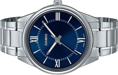 Casio MTP-V005D-2B5 Men's Standard Stainless Steel Blue Roman Dial Analog Watch in Saudi Arabia