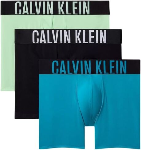 Calvin Klein Intense Power Micro 3-Pack Boxer Brief - NB3612 (Black/Poesidon/Mint Green, Medium) in Saudi Arabia