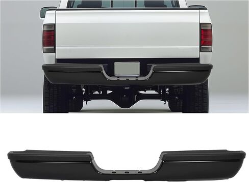 مجموعة المصد الخلفي HECASA متوافقة مع 1994-2002 Dodge Ram 1500 2500 3500 Fleetside/Styleside مع وسادات متدرجة من الفولاذ + البلاستيك المطلي بمسحوق شديد التحمل باللون الأسود in Kuwait