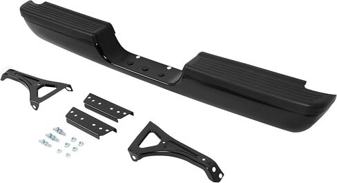 مجموعة المصد الخلفي HECASA متوافقة مع 1994-2002 Dodge Ram 1500 2500 3500 Fleetside/Styleside مع وسادات متدرجة من الفولاذ + البلاستيك المطلي بمسحوق شديد التحمل باللون الأسود in Kuwait