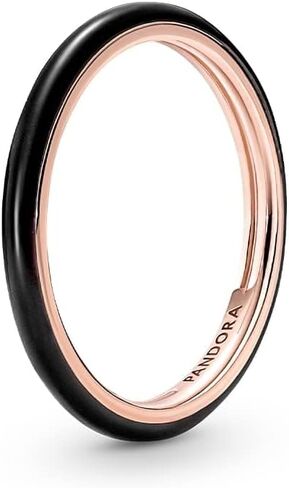 Pandora ME 14k Rose gold-plated ring with black enamel in Saudi Arabia