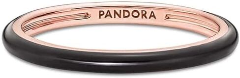 Pandora ME 14k Rose gold-plated ring with black enamel in Saudi Arabia
