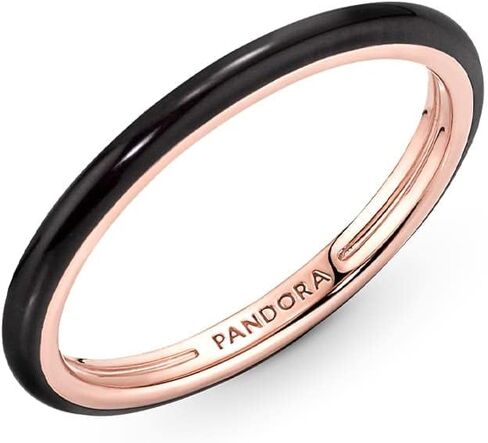 Pandora ME 14k Rose gold-plated ring with black enamel in Saudi Arabia