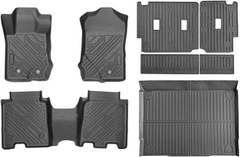 سجادات أرضية TPE تناسب جميع الأحوال الجوية لسيارة Ford Edge 2015-2024 | طقم كامل (أمامي+صف ثاني+صندوق الأمتعة) | تناسب SE/SEL/التيتانيوم/الرياضة/ST/ST-Line | ملحقات داخلية سوداء مقاومة للانزلاق ومقاومة للماء وسهلة التنظيف in Kuwait