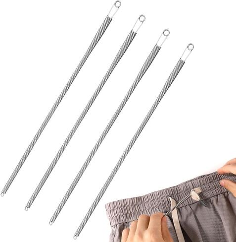 2pcs Drawstring Threader Tool, Metal Spring Threader Drawstring Tool Flexible Elastic Easy Replacement Rope String Threader for Hoodies Pants Sweatpants Jackets Trunks Trousers in Kuwait